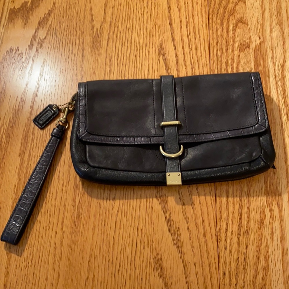 Coach large leather wristlet